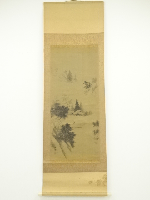 JAPANESE HANGING SCROLL / HAND PAINTED / LANDSCAPE